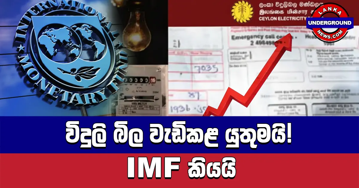 විදුලි බිල වැඩිකළ යුතුමයි! IMF කියයි | Lanka Underground News